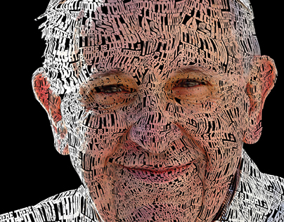 Typography Mosaic Portrait of Pope Francis