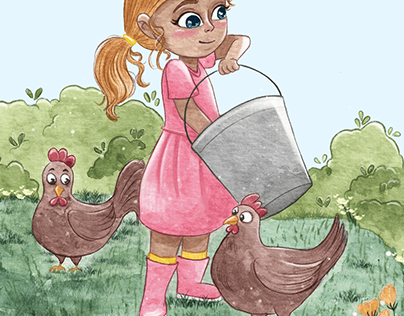 Watercolor Painting - Farm Girl