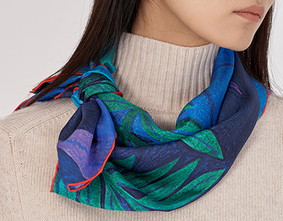 Collaboration with Mercion silk scarf