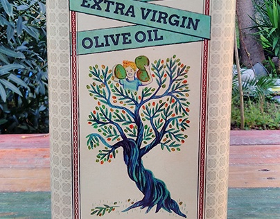 Olive oil package illustration