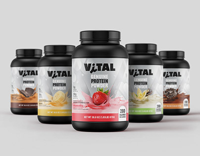 Project thumbnail - Protein Powder Logo & Packaging Design | Vital