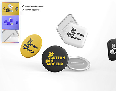 Button pins mockup