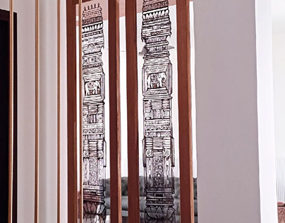 pillar designs on glass for interiors 
#paintingonglass