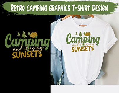 Retro Camping Graphics T-Shirt Design.