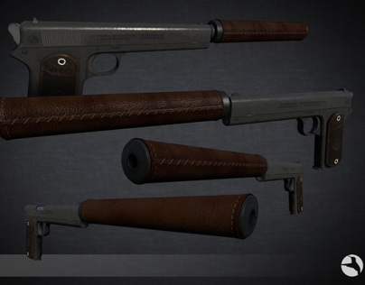 Colt 1902 with Custom Leather Bound Suppressor