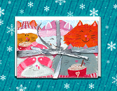 Christmas greeting postcards