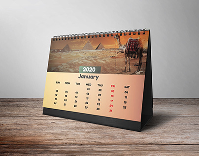 Table calendar 2020 month of January