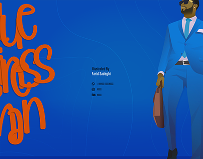 Illustrated BLUE BUSSINESS MAN
