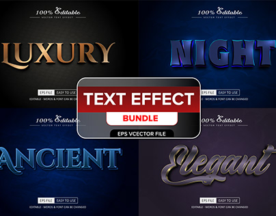 Night text effect luxury style