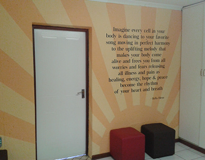 Hand Painted Signwriting Mural - Office Reception