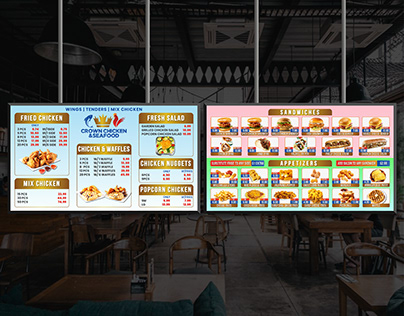 TV Screen Menu or Digital Restaurant Menu