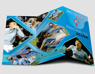 Trifold flyer design for football team Rc Celta Brasov