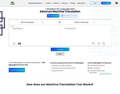 Mpolyglot Website UI Design | Translation Tool