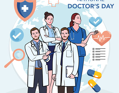 Vector banner of National Doctor’s Day.