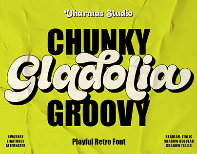 Gladolia - Chunky Groovy Font