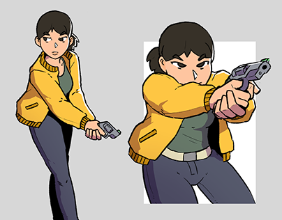 Personal Project - Character Design - .38 Auto