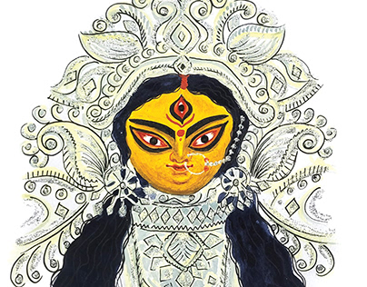 Maa Durga_Watercolour