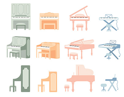 Pastel Piano Icons
