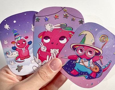 MAGIC STICKERS with pink dragon
