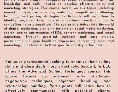 Sales And Marketing Classes
