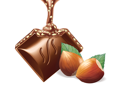 Illustrations for the packaging of Nestle chocolates