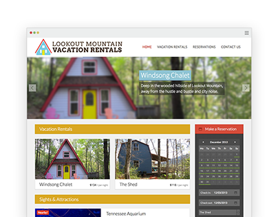 Lookout Mountain Vacation Rentals Website