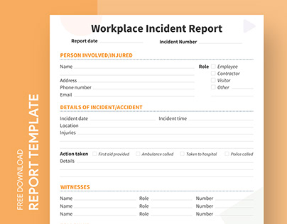 Free Editable Online Workplace Incident Report Template