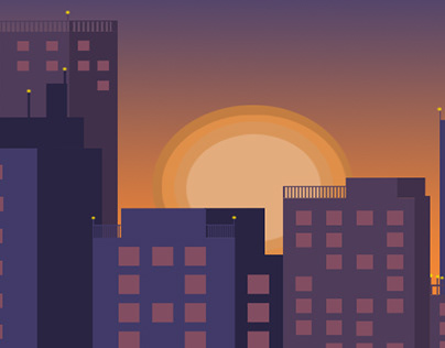 sunset city view