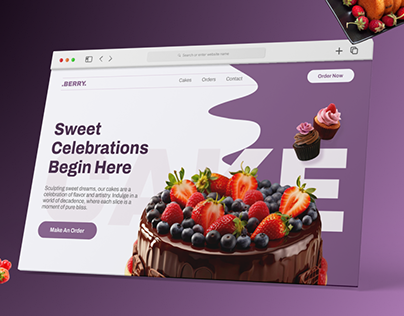Cake shop website hero UI concept