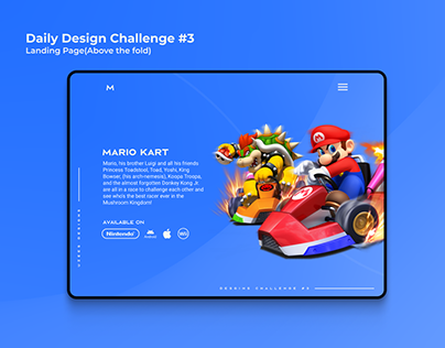 Mariokart Landing Page. | Daily ui Challenge #3