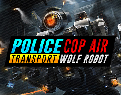 Police Cop Air Transport Wolf Robot Game UI Design