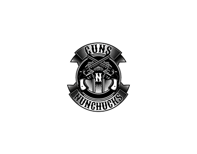 guns n nunchucks logo design