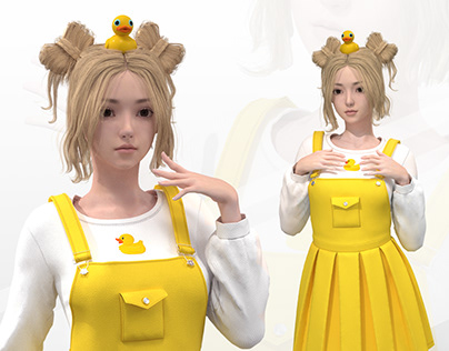 CLO 3D project / желтый костюм