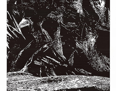 ''Immortal ΙI'', woodcut, 60 X 60 cm, 2023.