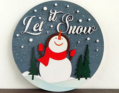 Let it Snow sign for Cristmas door hanger