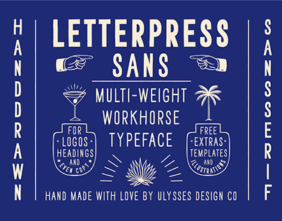 Project thumbnail - Letterpress Sans Hand Drawn Typeface