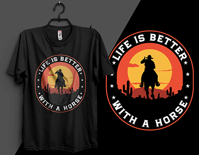 Project thumbnail - Horse lover t-shirt design. Horse Life t-shirt design