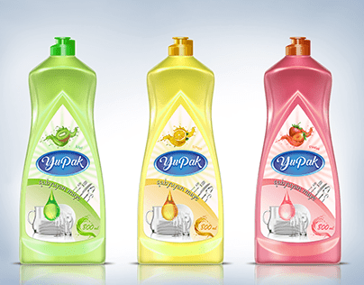 YuPak Logo&Sticker Design dishwashing liquid