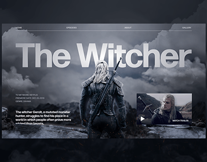 Main screen for The Witcher Landing page