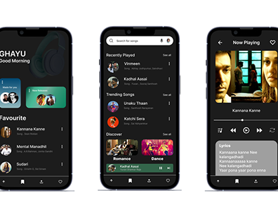 Music app UI screens