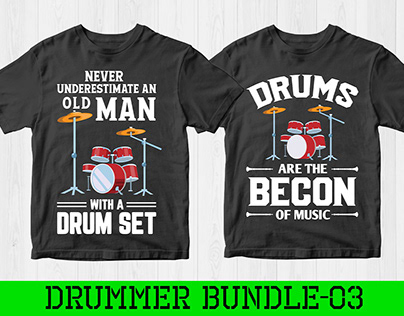 Funny Drummer T shirt Design Bundle - 03
