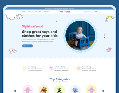 Kids Clothes Store - Home Page design (Shopify)