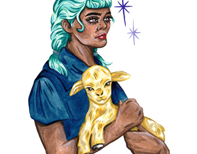 A person and their lamb