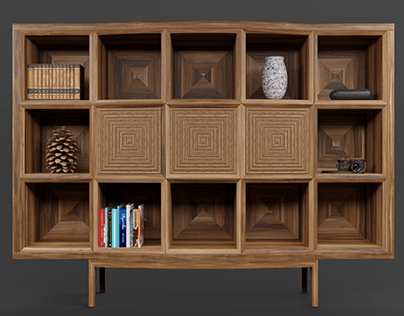 Wall cabinet 3d Modeling Texturing Rendering