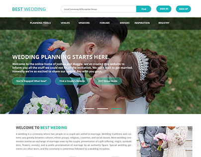 Best Wedding -Web Design PSD Mokup