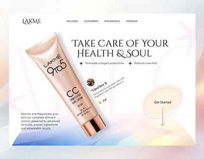 Skincare website design landing page