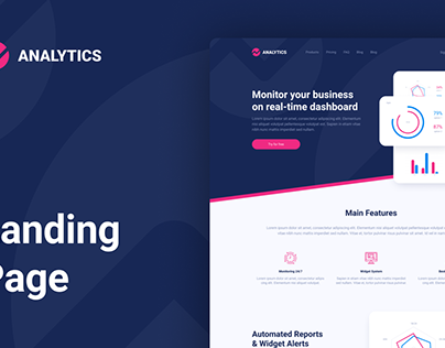 Project thumbnail - ANALYTICS— LANDING PAGE DESIGN