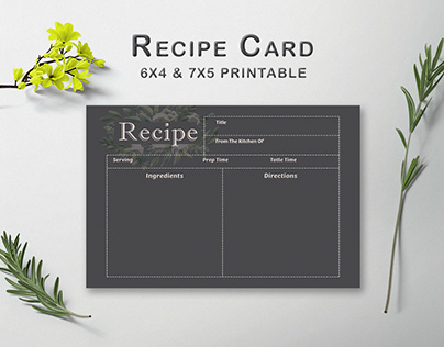 Free Dark Recipe Card Template
