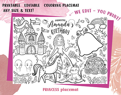 Party Coloring Placemats for Kids