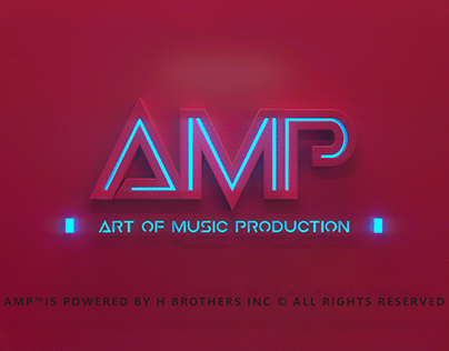 3d neon logo for AMP.